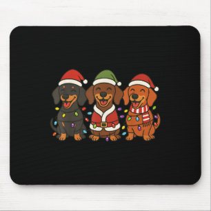 Niedliche Dackel Hunde Weihnachten Weihnachten Wei Mousepad