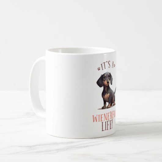Niedliche Dackel Hundebonat Kaffeetasse (Vorderseite Links)