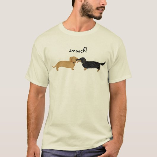 Niedliche Dackel-HundeLiebe Dackelnsmooch-| T-Shirt (Vorderseite)