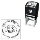 Niedliche Dackel Hundewand "From the Library" Buch Permastempel (Beispiel)