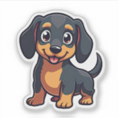 Niedliche Dackel, Kawaii Adventure, Klein Aufkleber (Vorderseite)