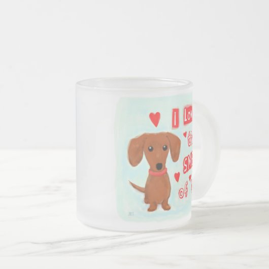 Niedliche Dackel Lieben Ihren Geruch | Witziges Da Mattglastasse (VorderseiteRechts)