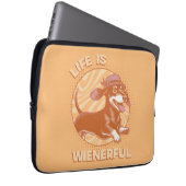 Niedliche Dackel "Life is Wienerful" Retro Colors Laptopschutzhülle (Vorne Rechts)