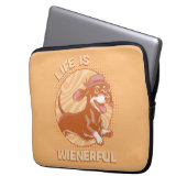 Niedliche Dackel "Life is Wienerful" Retro Colors Laptopschutzhülle (Vorderseite Links)