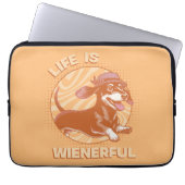 Niedliche Dackel "Life is Wienerful" Retro Colors Laptopschutzhülle (Vorderseite)