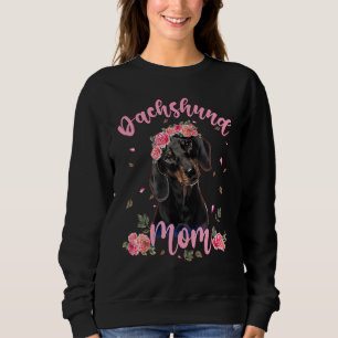 Niedliche Dackel Mama Blume Hunde Frauen Sweatshirt