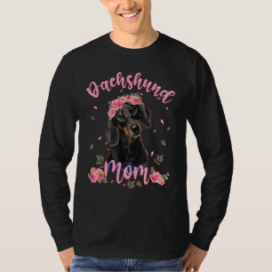 Niedliche Dackel Mama Blume Hunde Frauen T-Shirt