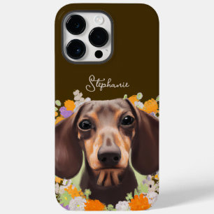 Niedliche Dackel mit Blume und Name Dackel Case-Mate iPhone 14 Pro Max Hülle
