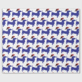 Niedliche Dackel mit einem Santa Claus Hat Geschenkpapier (Flach)