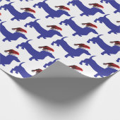Niedliche Dackel mit einem Santa Claus Hat Geschenkpapier (Ecke)