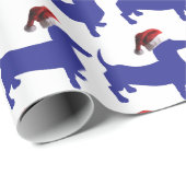 Niedliche Dackel mit einem Santa Claus Hat Geschenkpapier (Rolleneckpunkt)