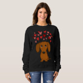 Niedliche Dackel mit Herz Sweatshirt (Vorne ganz)