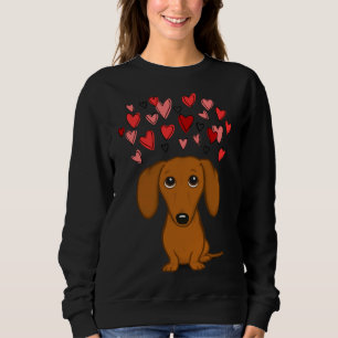 Niedliche Dackel mit Herz Sweatshirt