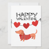 Niedliche Dackel mit Herzbanner Happy Valentine (Vorderseite)