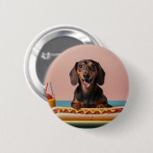 Niedliche Dackel mit Hot Dog Button (Vorne & Hinten)