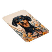 Niedliche Dackel mit Wildblumen flexibel Magnet (Rechte Seite)