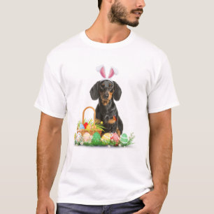 Niedliche Dackel Osterfeiertag Bunny Egg Ostern T-Shirt