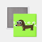Niedliche Dackel Pawprint Magnet (Vorderseite/Rückseite)