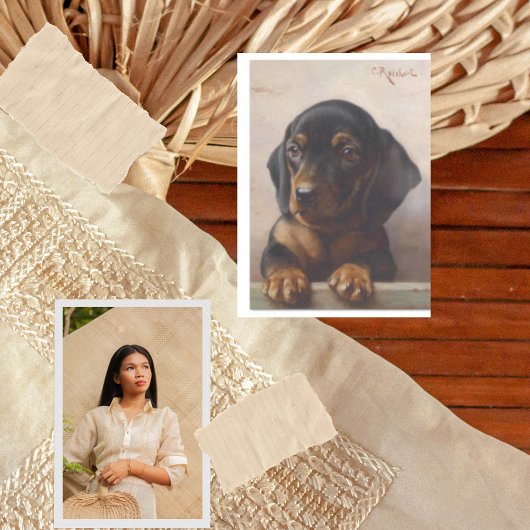 Niedliche Dackel Puppy-Dekoupage Seidenpapier