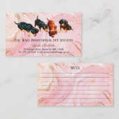 Niedliche Dackel Pups Pet Services Pink Gold Agate Visitenkarte (Vorne/Hinten)