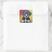 Niedliche Dackel Quadratischer Aufkleber (Tasche)