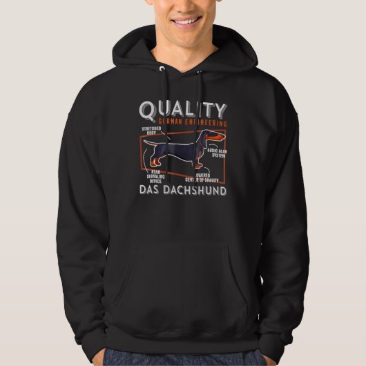 Niedliche Dackel Qualität Deutsches Engineering Hoodie (Vorderseite)