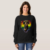 Niedliche Dackel Rainbow Heart Gay Pride Lgbt Dog Sweatshirt (Vorne ganz)