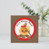 niedliche Dackel Roast Party Einladung hinzufügen  (Stehend Vorderseite)