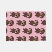 Niedliche Dackel Rosa Fleece Leder (Vorderseite (Horizontal))