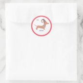 Niedliche Dackel Runder Aufkleber (Tasche)