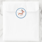 Niedliche Dackel Runder Aufkleber (Tasche)