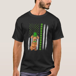 Niedliche Dackel Saint Patrick's Day American Flag T-Shirt