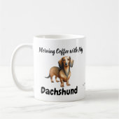 Niedliche Dackel Sandy Brown Morning Kaffeetasse (Links)