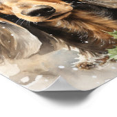 Niedliche Dackel Santa Puppy Poster (Ecke)
