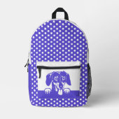 Niedliche Dackel und Polka Dots Bedruckter Rucksack (Vorderseite)