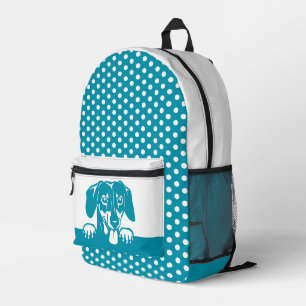 Niedliche Dackel und Polka Dots Bedruckter Rucksack