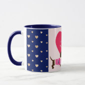 Niedliche Dackel Valentine Dog Monogramm Spaß Tasse (Links)