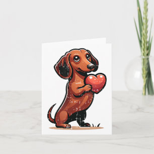 Niedliche Dackel Valentinstag Herzstück Lover Hund Karte