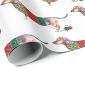 Niedliche Dackel Wasserfarbe Hund im Weihnachtsjum Geschenkpapier (Rolleneckpunkt)