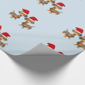 Niedliche Dackel Weihnachten Geschenkpapier (Ecke)