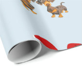 Niedliche Dackel Weihnachten Geschenkpapier (Rolleneckpunkt)