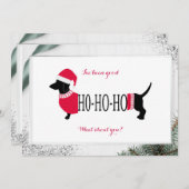 Niedliche Dackel Weihnachts-Hund ich war gut Karte (Vorne/Hinten)