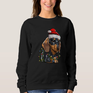 Niedliche Dackel Weihnachtsbaum Lichter Weihnachte Sweatshirt