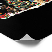 Niedliche Dackel Weihnachtsmannmütze Weihnachtsbau Poster (Ecke)