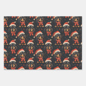 Niedliche Dackel Weihnachtsmuster Geschenkpapier Set (Vorderseite)