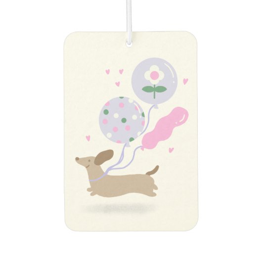 Niedliche Dackel Weiner Dog Lover Party Rosa Autolufterfrischer (Vorderseite)