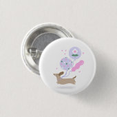 Niedliche Dackel Weiner Dog Lover Party Rosa Button (Vorne & Hinten)