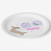 Niedliche Dackel Weiner Dog Lover Party Rosa Pappteller (Schrägansicht)