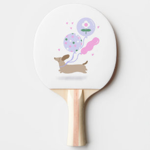 Niedliche Dackel Weiner Dog Lover Party Rosa Tischtennis Schläger