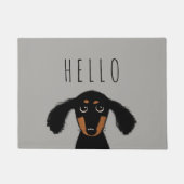 Niedliche Dackel Welpe | Dackel Hund Hallo Doormat Fußmatte (Vorderseite)